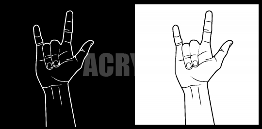 540x266 Rock Hand Symbol Vector Icon