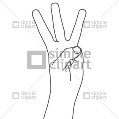 400x400 Three Fingers Hand Sign Vector Image