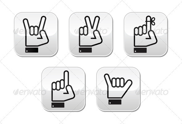 590x403 Vector Hand Gestures, Signals And Signs