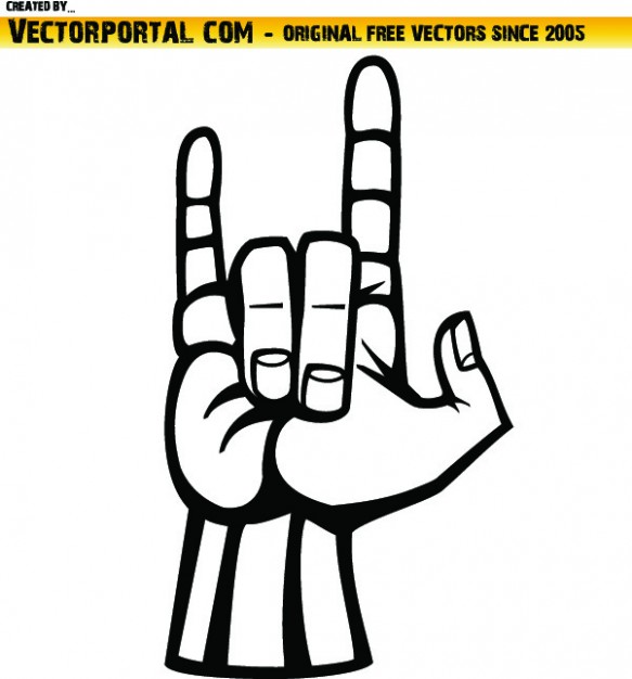 583x626 Fevils Horns Hand Sign Vector Free Download