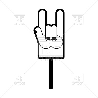400x400 Foam Finger Rock Hand Sign Vector Image Vector Artwork Of Signs