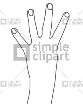 320x400 Four Fingers Hand Sign Vector Image