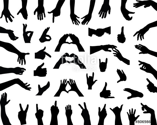 500x400 Silhouettes Of Hands, Vector Stock Image And Royalty Free Vector