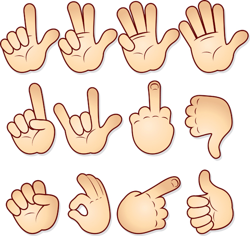 500x473 Different Gesture Vector 05 Free Download