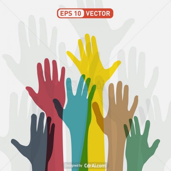 550x550 Colorful Hands Vector Free Download Cdr Ai Eps