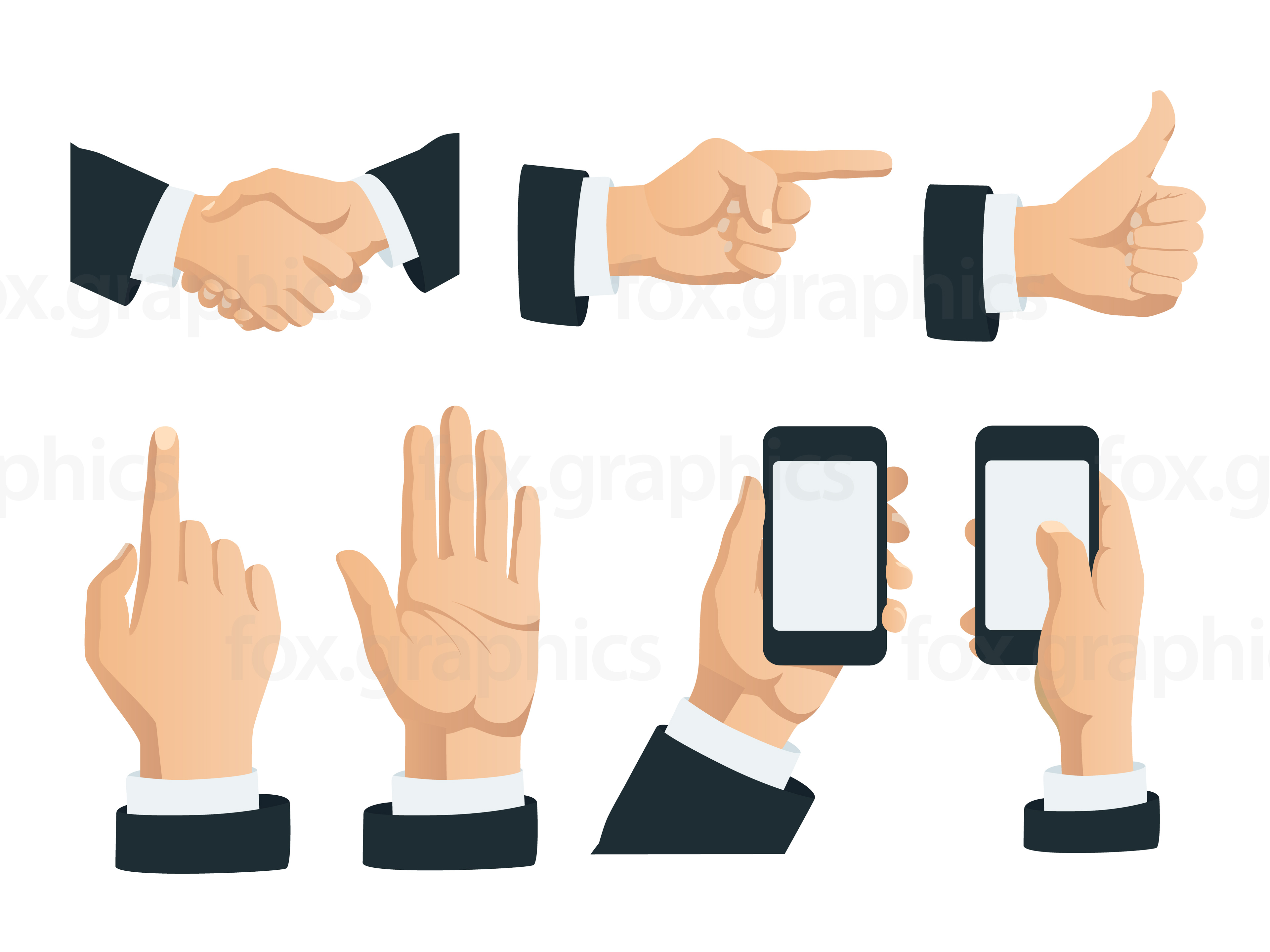 3840x2880 Vector Hands Gestures