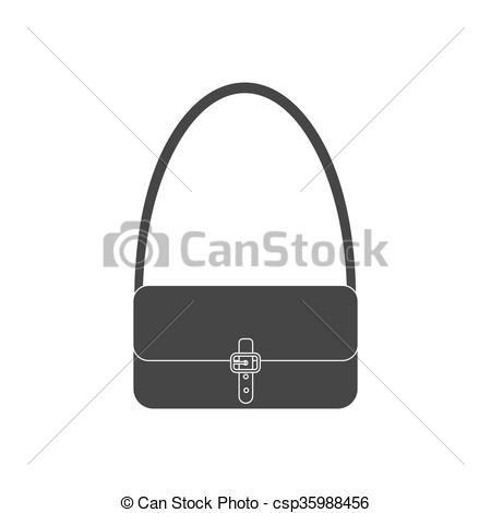 450x470 Handbag Vector Icon. Woman Bag. Vector Illustration.