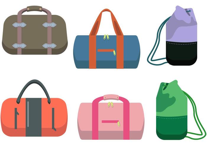 700x490 Duffle Bag Vector Set