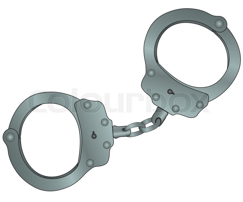 800x667 Police Handcuffs Vector Illustration Isolated On White Stock