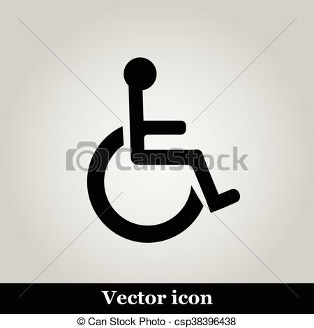 450x470 Disabled Handicap Icon On Grey Background, Vector Illustration.