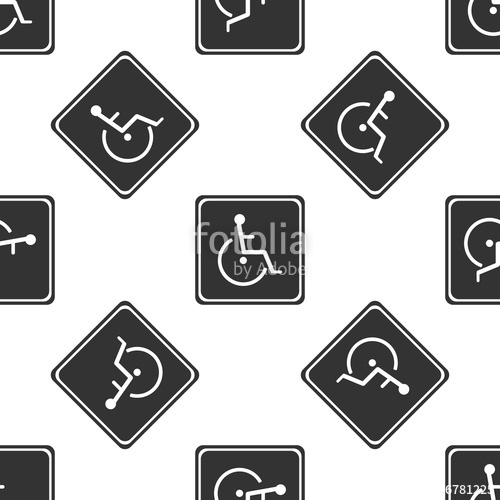 500x500 Disabled Handicap Icon Seamless Pattern On White Background