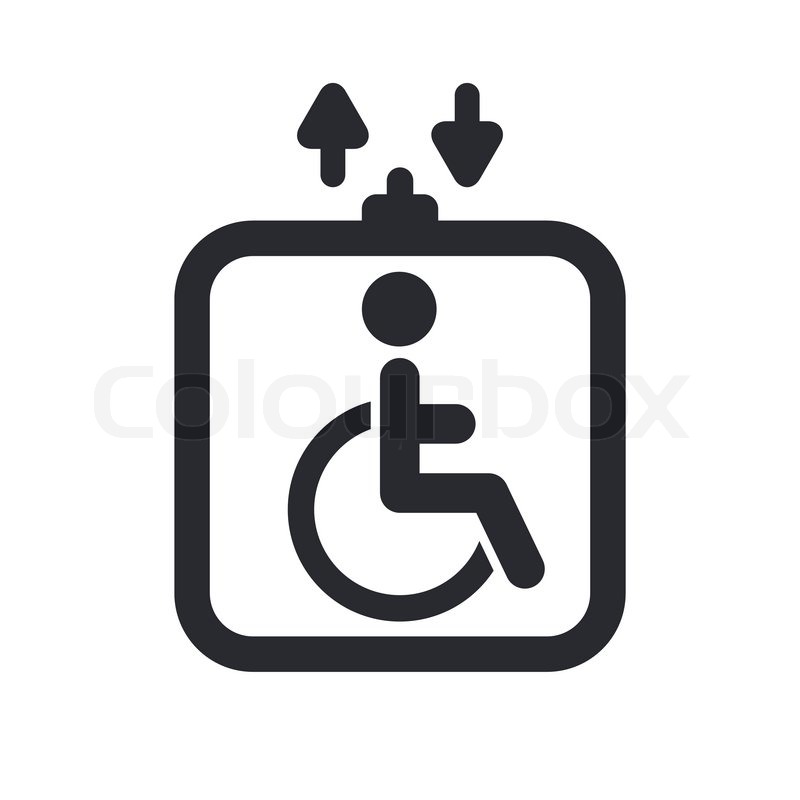 800x800 Vector Illustration Of Single Isolated Handicap Elevator Icon