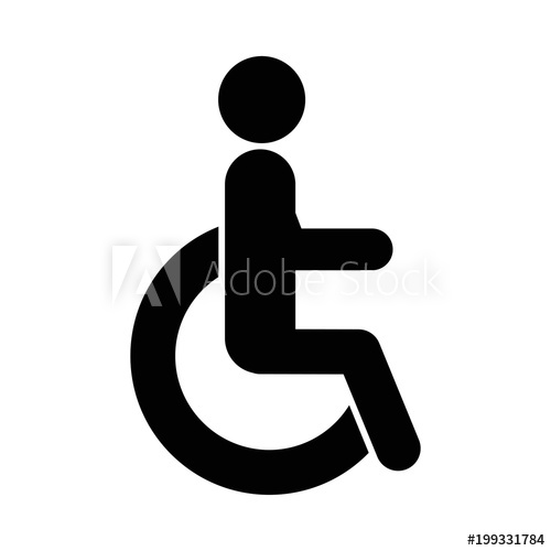 500x500 Disabled Handicap Icon. Vector Illustration