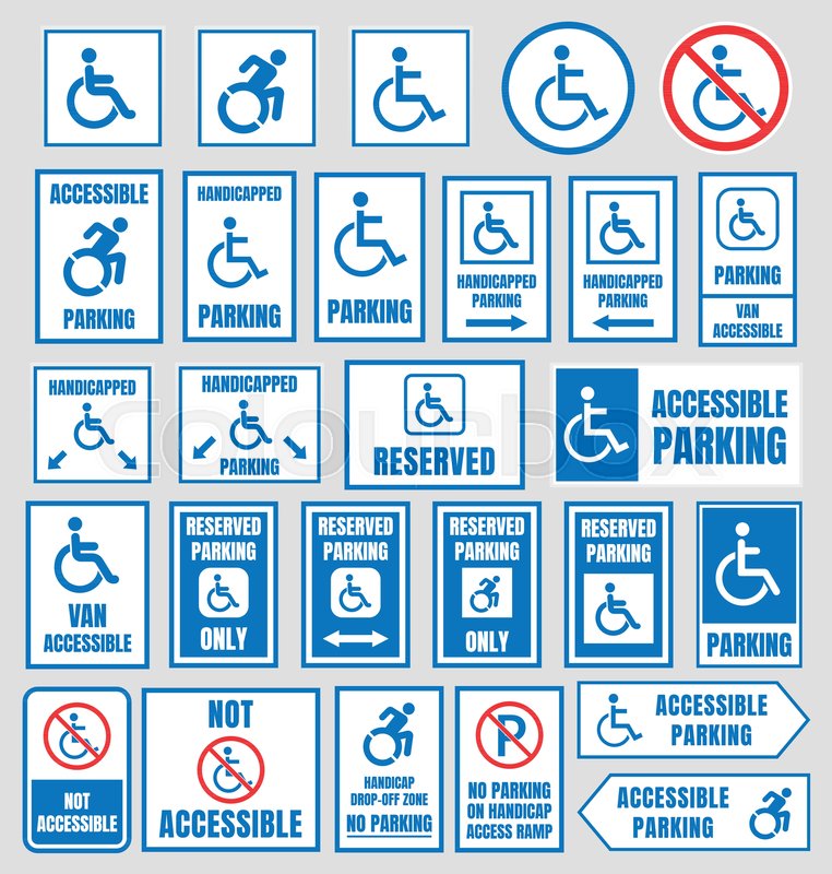 762x800 Accesible Parking Signs, Disabled People Parking Icons Stock