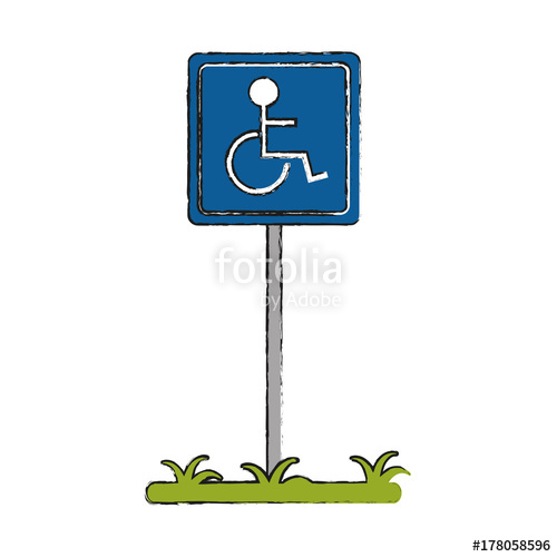 500x500 Handicap Parking Sign Icon Image Vector Illustration Design Stock