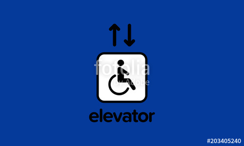 500x300 Handicap Elevator Sign Vector Illustration With Up And Down Arrows