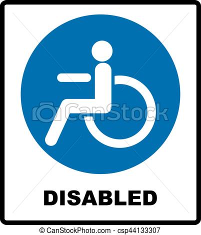 402x470 Notice Label. Vector Illustration. Disabled Handicap Icon In Blue