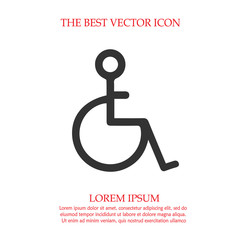 240x240 Wheelchair Vector Icon Eps 10. Disabled Handicapped Isolated