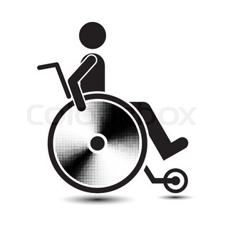 320x320 Disabled Person Warning Sign, Handicap Sign Type, Illustration