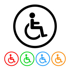 240x240 Wheelchair Handicap Symbol Icon Vector