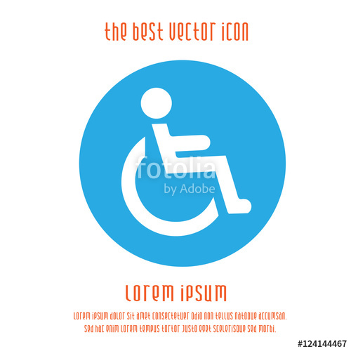 500x500 Wheelchair Icon On Blue Background. Disabledhandicap Symbol