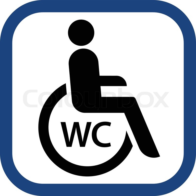 800x800 Wheelchair Toilet Sign In Vector Stock Vector Colourbox