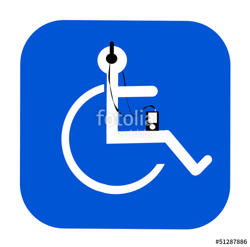 500x494 Handicap Symbol Listening To Music Stock Image And Royalty Free