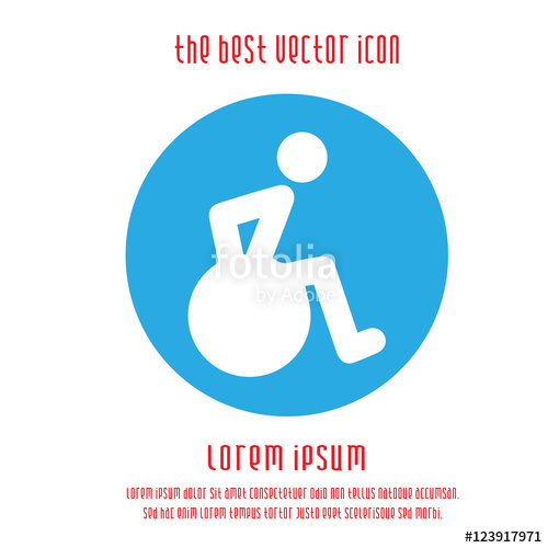 500x500 Wheelchair Vector Icon. Disabled Handicap Isolated Simple Symbol