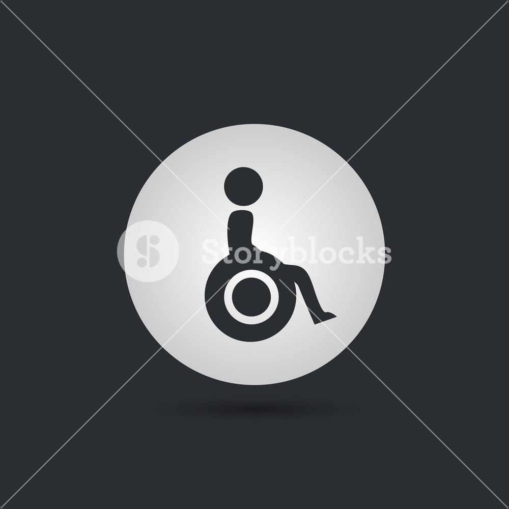 1000x1000 Disabled Handicap Icon Vector Illustration Royalty Free Stock