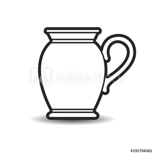 500x500 Black Outline Jug With Handle Vector Cartoon