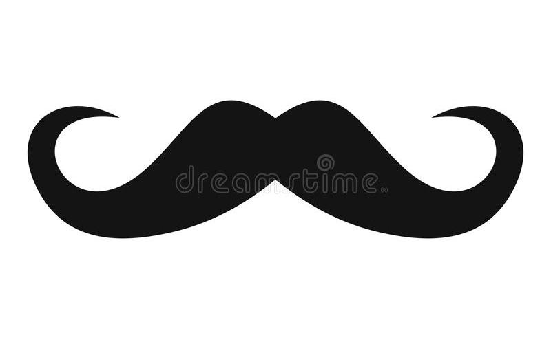 800x491 Handlebar Mustache Icon, Simple Style Stock Vector Illustration