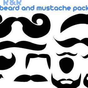 282x282 Vector Retro Mustache Vintage Fancy Labels On Brown Background