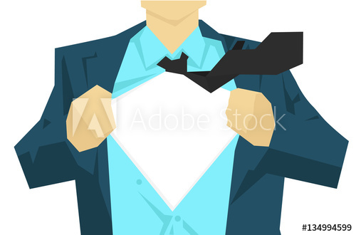 500x330 Office Worker With Superpower Under Suit Concept. Hands Tearing T