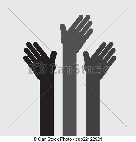 450x470 Hands Up Design , Vector Illustration.