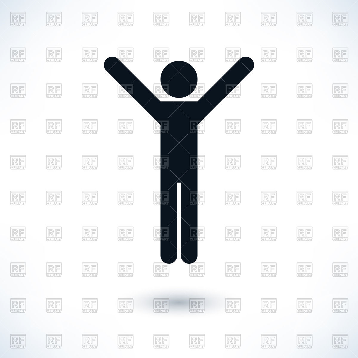 1200x1200 Pictogram Of Happy Man With Hands Up Vector Image Vector Artwork