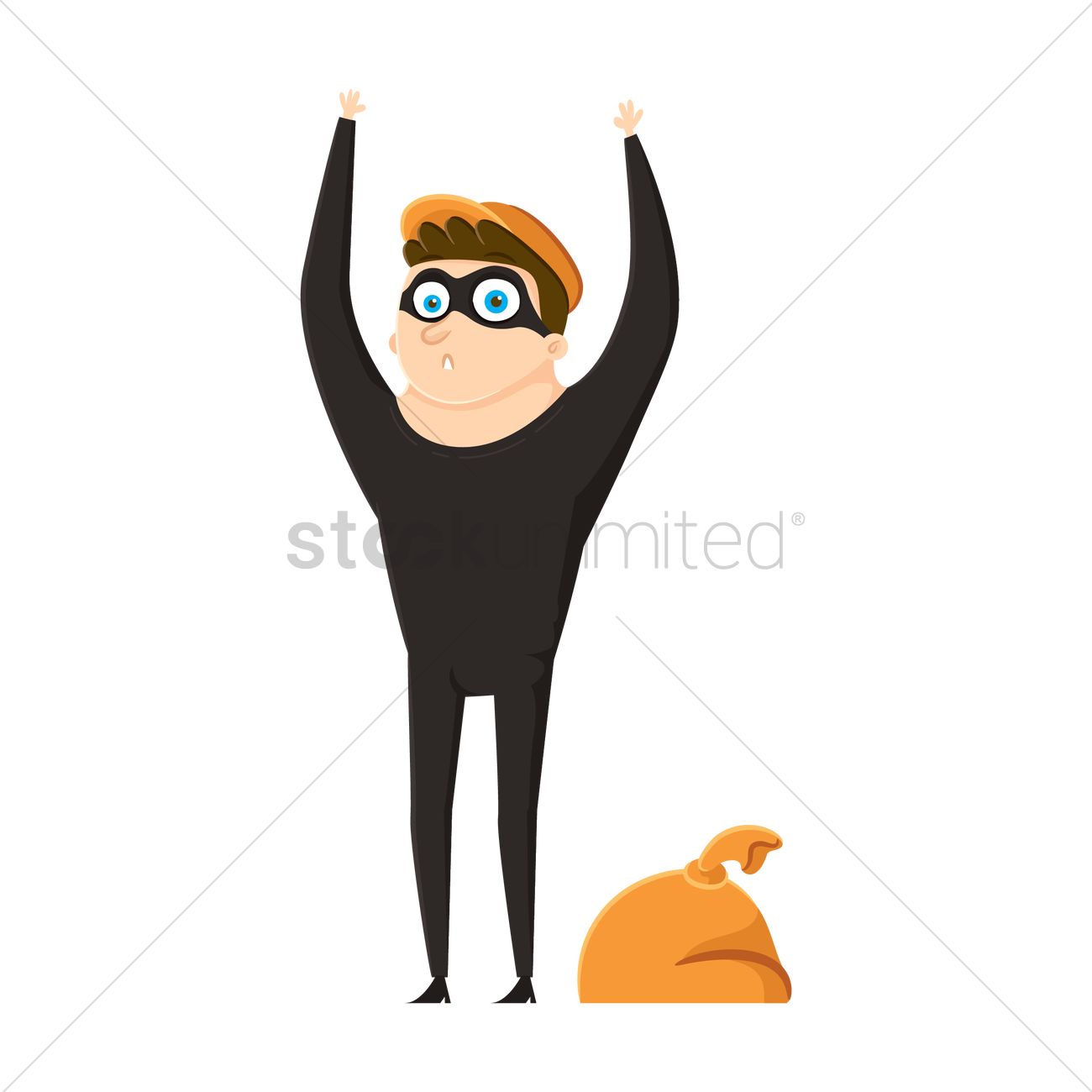 1300x1300 Thief With Hands Up Vector Image