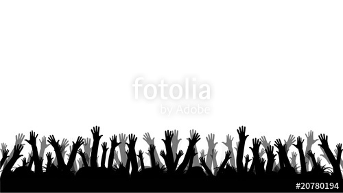 500x282 People With Hands Up Stock Image And Royalty Free Vector Files On