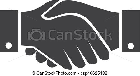 450x244 Handshake Icon In Black On A White Background. Vector Illustration.