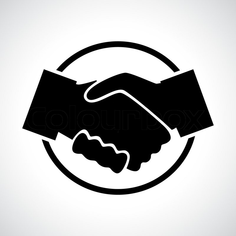 800x800 Handshake. Black Flat Icon In A Circle. Business, Agreement
