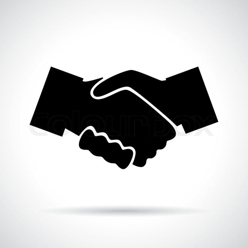 800x800 Handshake. Black Flat Icon With Shadow. Business, Agreement