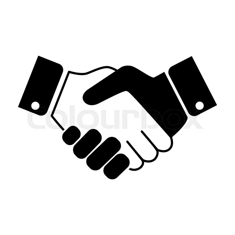 800x800 White Handshake Icon. White On The Black Stock Vector Colourbox
