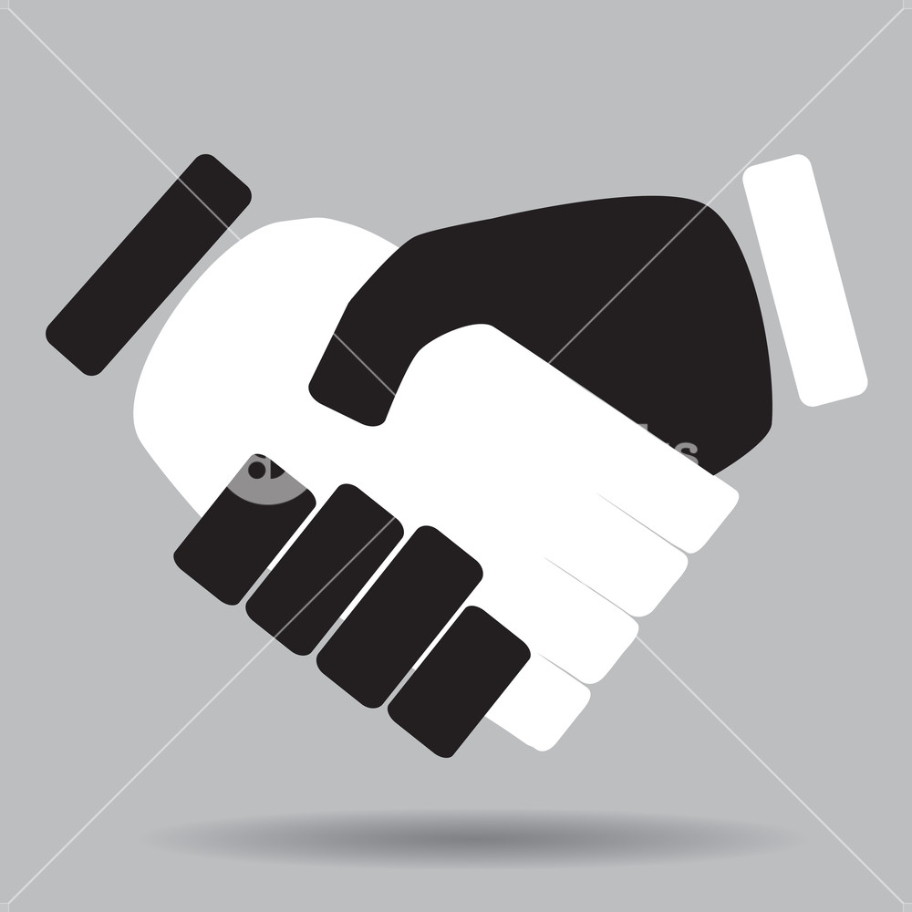 1000x1000 Handshake Isolated White And Black. Hand And Handshake Icon