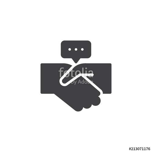 500x500 Partnership Handshake Vector Icon. Filled Flat Sign For Mobile