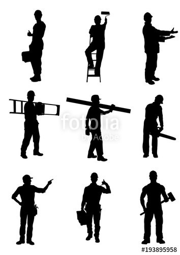 354x500 Handyman Silhouettes Stock Image And Royalty Free Vector Files On
