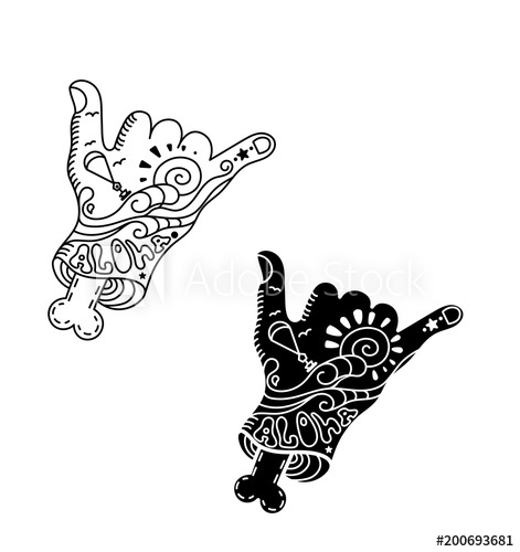 471x500 Shaka Hand Surf Sign Vector.cartoon Hang Loose Hand Gestures