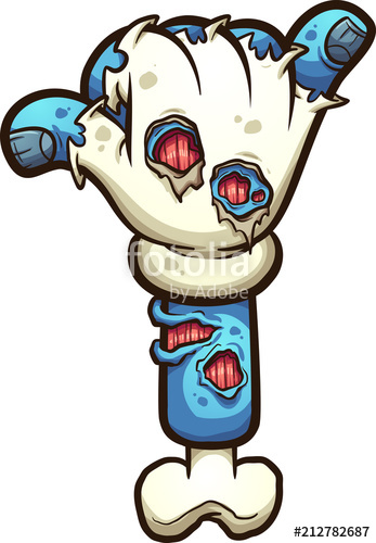 347x500 Cartoon Zombie Hand Making The Hang Loose Hand Sign. Vector Clip