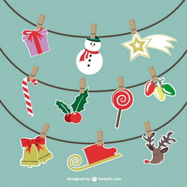 626x626 Christmas Hanging Ornaments Vector Vector Free Download