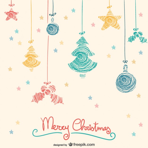626x626 Colorful Hanging Christmas Ornaments Vector Free Vector Download