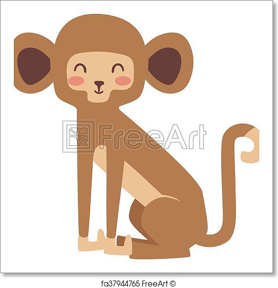 561x581 Free Art Print Of Monkey Vector Illustration. Cartoon Monkeys