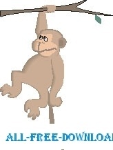 164x217 Graphic Of Monkey Hanging In Tree Free Vector Download (5,583 Free